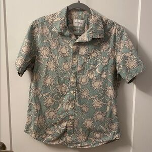 Goodfellow & Co Sunflower Print Shirt in Green and Cream